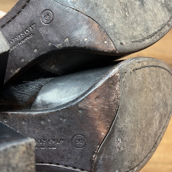 All Saints Black Hessian Pony Hair Two Tone Ankle Boots Size 36/6 - Picture 5 of 8